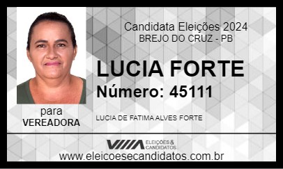 Candidato LUCIA FORTE 2024 - BREJO DO CRUZ - Eleições