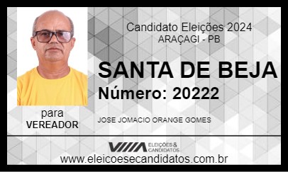 Candidato SANTA DE BEJA 2024 - ARAÇAGI - Eleições