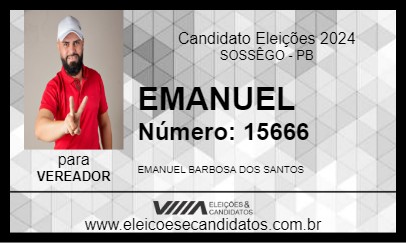 Candidato EMANUEL 2024 - SOSSÊGO - Eleições