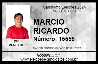 Candidato MARCIO RICARDO 2024 - SOSSÊGO - Eleições