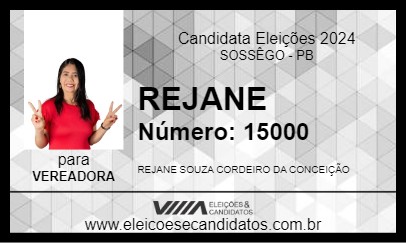 Candidato REJANE 2024 - SOSSÊGO - Eleições