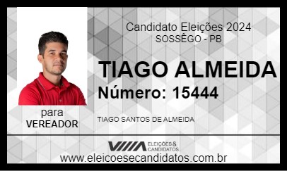 Candidato TIAGO ALMEIDA 2024 - SOSSÊGO - Eleições