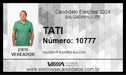 Candidato TATI 2024 - SALGADINHO - Eleições