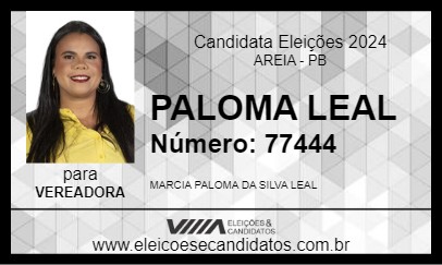 Candidato PALOMA LEAL 2024 - AREIA - Eleições