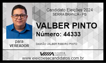 Candidato VALBER PINTO 2024 - SERRA BRANCA - Eleições