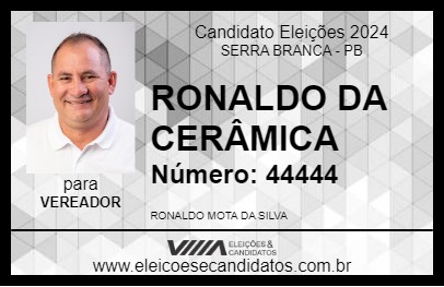 Candidato RONALDO DA CERÂMICA 2024 - SERRA BRANCA - Eleições