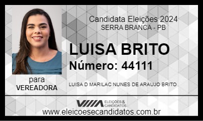 Candidato LUISA BRITO 2024 - SERRA BRANCA - Eleições