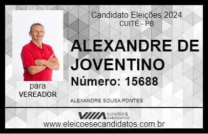 Candidato ALEXANDRE DE JOVENTINO 2024 - CUITÉ - Eleições