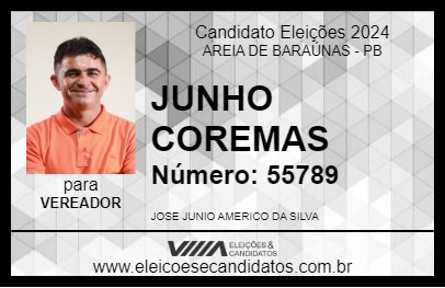 Candidato JUNHO COREMAS 2024 - AREIA DE BARAÚNAS - Eleições