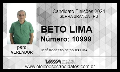 Candidato BETO LIMA 2024 - SERRA BRANCA - Eleições