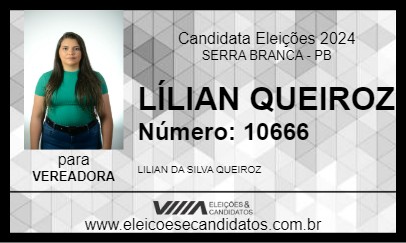 Candidato LÍLIAN QUEIROZ 2024 - SERRA BRANCA - Eleições