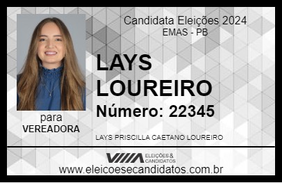 Candidato LAYS LOUREIRO 2024 - EMAS - Eleições