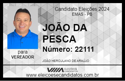 Candidato JOÃO DA PESCA 2024 - EMAS - Eleições