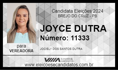 Candidato JOYCE DUTRA 2024 - BREJO DO CRUZ - Eleições