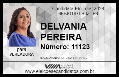 Candidato DELVANIA PEREIRA 2024 - BREJO DO CRUZ - Eleições