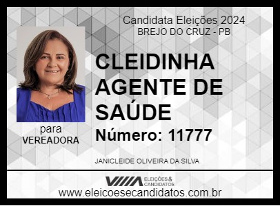 Candidato CLEIDINHA AGENTE DE SAÚDE 2024 - BREJO DO CRUZ - Eleições