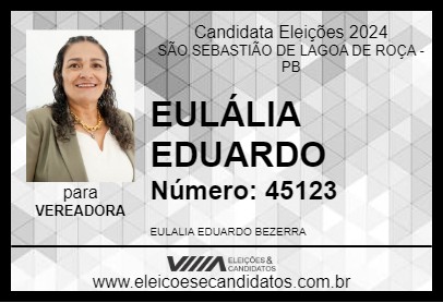 Candidato EULÁLIA EDUARDO 2024 - SÃO SEBASTIÃO DE LAGOA DE ROÇA - Eleições