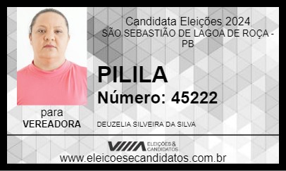 Candidato PILILA 2024 - SÃO SEBASTIÃO DE LAGOA DE ROÇA - Eleições