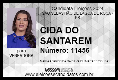 Candidato CIDA DO SANTAREM 2024 - SÃO SEBASTIÃO DE LAGOA DE ROÇA - Eleições