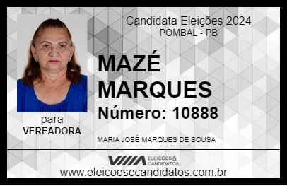 Candidato MAZÉ MARQUES 2024 - POMBAL - Eleições