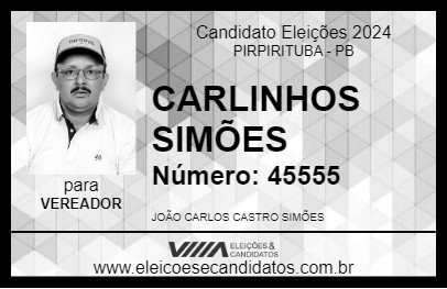 Candidato CARLINHOS SIMÕES 2024 - PIRPIRITUBA - Eleições