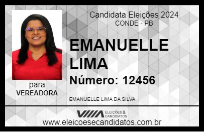 Candidato EMANUELLE LIMA 2024 - CONDE - Eleições