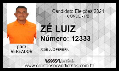 Candidato ZÉ LUIZ 2024 - CONDE - Eleições