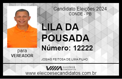 Candidato LILA DA POUSADA 2024 - CONDE - Eleições