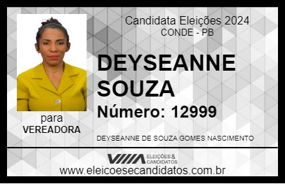 Candidato DEYSEANNE SOUZA 2024 - CONDE - Eleições