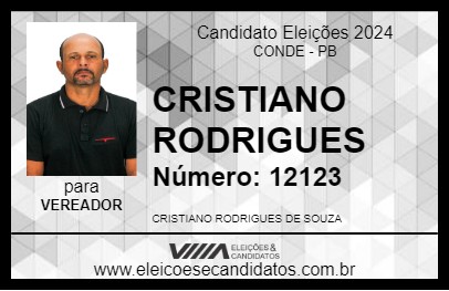 Candidato CRISTIANO RODRIGUES 2024 - CONDE - Eleições