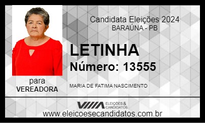 Candidato LETINHA 2024 - BARAÚNA - Eleições