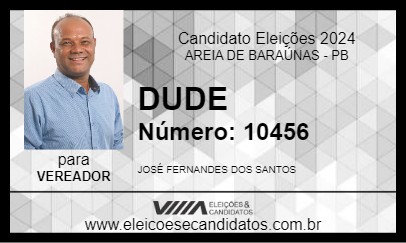 Candidato DUDE 2024 - AREIA DE BARAÚNAS - Eleições