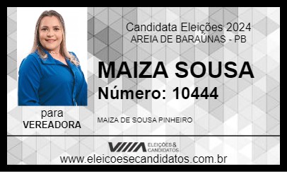 Candidato MAIZA SOUSA 2024 - AREIA DE BARAÚNAS - Eleições