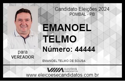 Candidato EMANOEL TELMO 2024 - POMBAL - Eleições