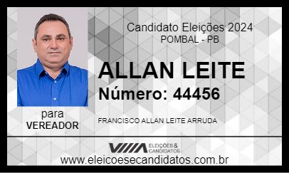 Candidato ALLAN LEITE 2024 - POMBAL - Eleições