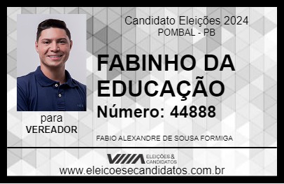 Candidato FABINHO DA EDUCAÇÃO 2024 - POMBAL - Eleições