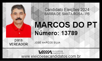 Candidato MARCOS DO PT 2024 - BARRA DE SANTA ROSA - Eleições