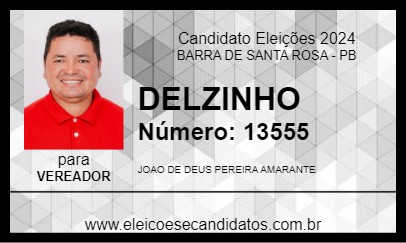 Candidato DELZINHO 2024 - BARRA DE SANTA ROSA - Eleições