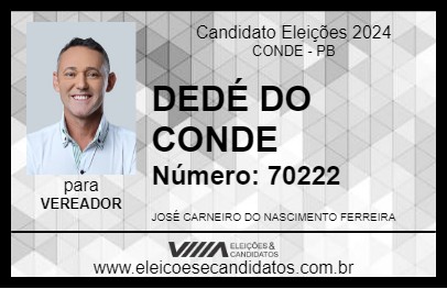 Candidato DEDÉ DO CONDE 2024 - CONDE - Eleições