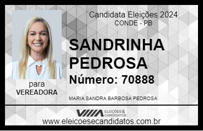 Candidato SANDRINHA PEDROSA 2024 - CONDE - Eleições