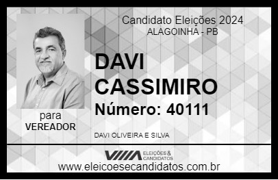 Candidato DAVI CASSIMIRO 2024 - ALAGOINHA - Eleições