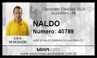 Candidato NALDO 2024 - ALAGOINHA - Eleições