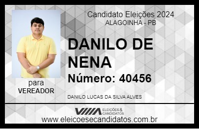 Candidato DANILO DE NENA 2024 - ALAGOINHA - Eleições