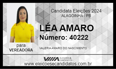 Candidato LÉA AMARO 2024 - ALAGOINHA - Eleições