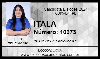 Candidato ITALA 2024 - QUIXABA - Eleições