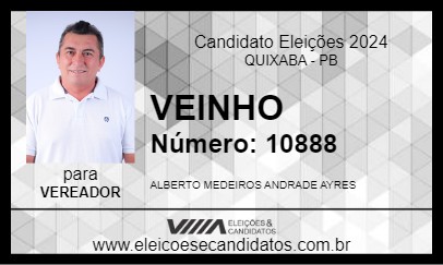 Candidato VEINHO 2024 - QUIXABA - Eleições