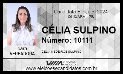 Candidato CÉLIA SULPINO 2024 - QUIXABA - Eleições