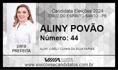 Candidato ALINY POVÃO 2024 - CRUZ DO ESPÍRITO SANTO - Eleições