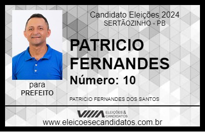 Candidato PATRICIO FERNANDES 2024 - SERTÃOZINHO - Eleições