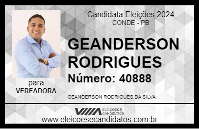 Candidato GEANDERSON RODRIGUES 2024 - CONDE - Eleições